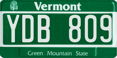 VT license plate YDB809