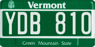VT license plate YDB810