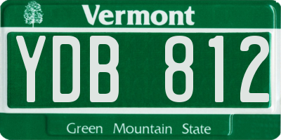 VT license plate YDB812
