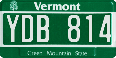 VT license plate YDB814