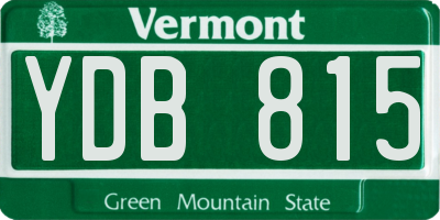 VT license plate YDB815