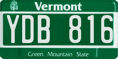 VT license plate YDB816