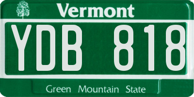 VT license plate YDB818