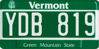 VT license plate YDB819