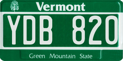 VT license plate YDB820
