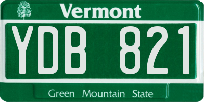 VT license plate YDB821
