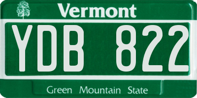 VT license plate YDB822