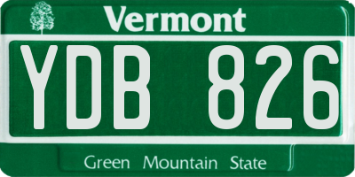 VT license plate YDB826