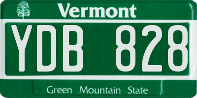 VT license plate YDB828
