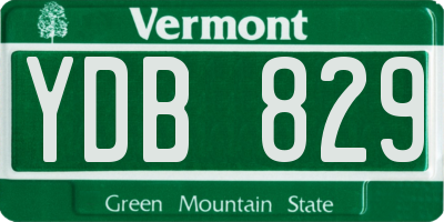 VT license plate YDB829