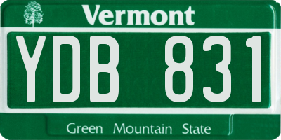 VT license plate YDB831