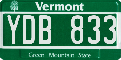 VT license plate YDB833