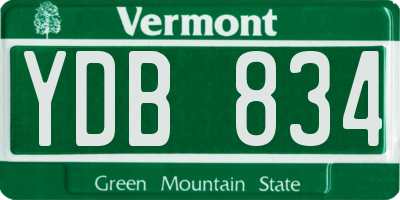 VT license plate YDB834