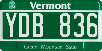 VT license plate YDB836