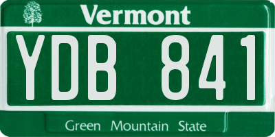 VT license plate YDB841