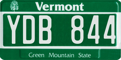VT license plate YDB844