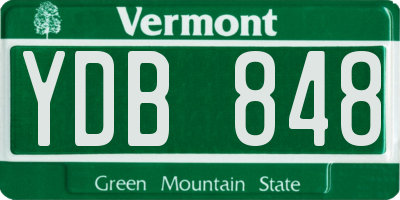 VT license plate YDB848