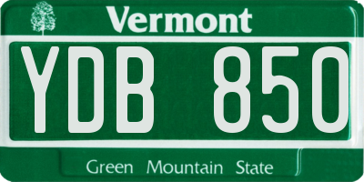 VT license plate YDB850