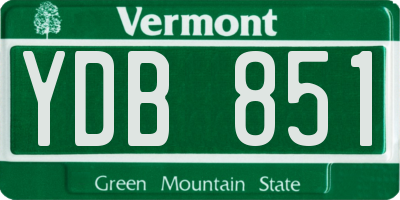 VT license plate YDB851