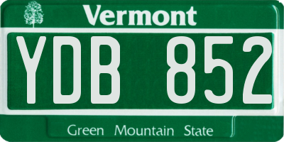 VT license plate YDB852