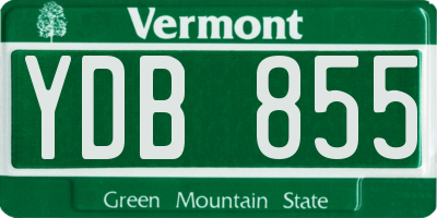 VT license plate YDB855