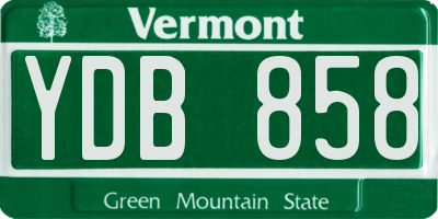 VT license plate YDB858