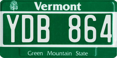VT license plate YDB864