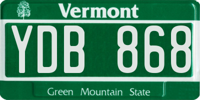 VT license plate YDB868