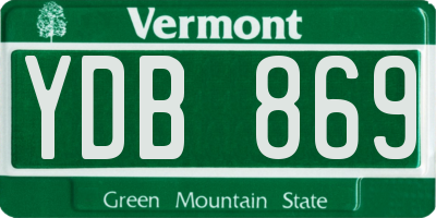 VT license plate YDB869