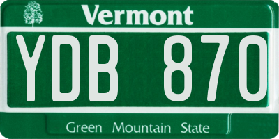 VT license plate YDB870