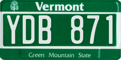 VT license plate YDB871
