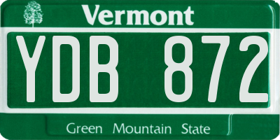 VT license plate YDB872