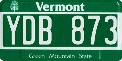 VT license plate YDB873