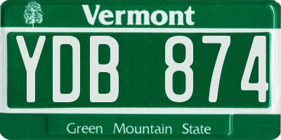 VT license plate YDB874
