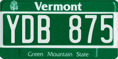 VT license plate YDB875