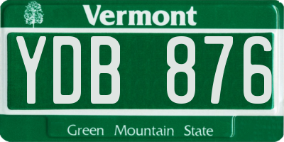 VT license plate YDB876