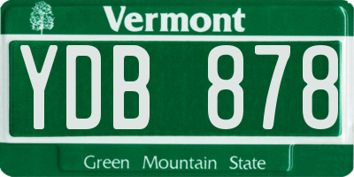 VT license plate YDB878