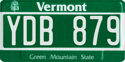 VT license plate YDB879