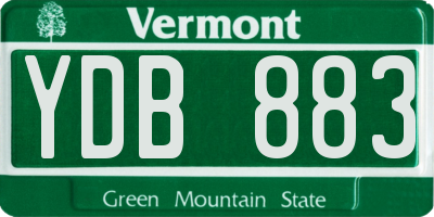 VT license plate YDB883