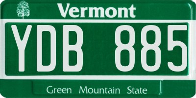 VT license plate YDB885