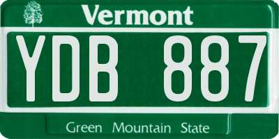 VT license plate YDB887