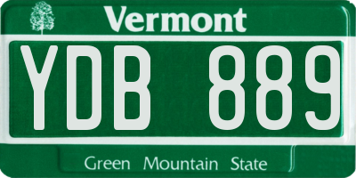 VT license plate YDB889