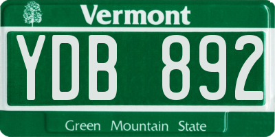 VT license plate YDB892