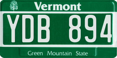 VT license plate YDB894