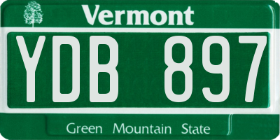 VT license plate YDB897