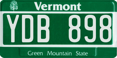 VT license plate YDB898