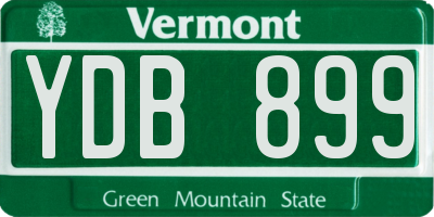VT license plate YDB899