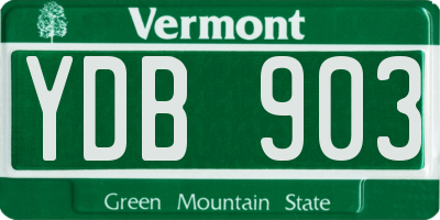 VT license plate YDB903