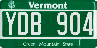 VT license plate YDB904