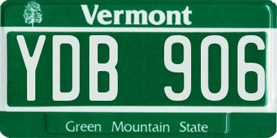 VT license plate YDB906